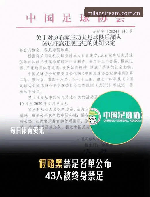 中国足协第三批禁足名单发布，如何从米兰体育平台的数据看中国足球乱象？